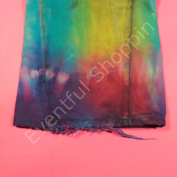 Vintage Levis Mod Flare Jeans Mens 30 Tie Dye Well Worn Scovill 80s - Picture 10 of 15